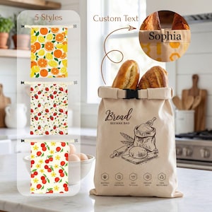 Beeswax Bread Bags For Sourdough Bread, Eco-Friendly Sustainable Storage, Gift for Baking Friends