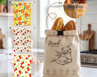 Beeswax Bread Bags For Sourdough Bread, Eco-Friendly Sustainable Storage, Gift for Baking Friends