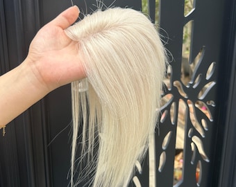 Aschblondes Remy Echthaar Topper, 8 x 10 cm Haarteil