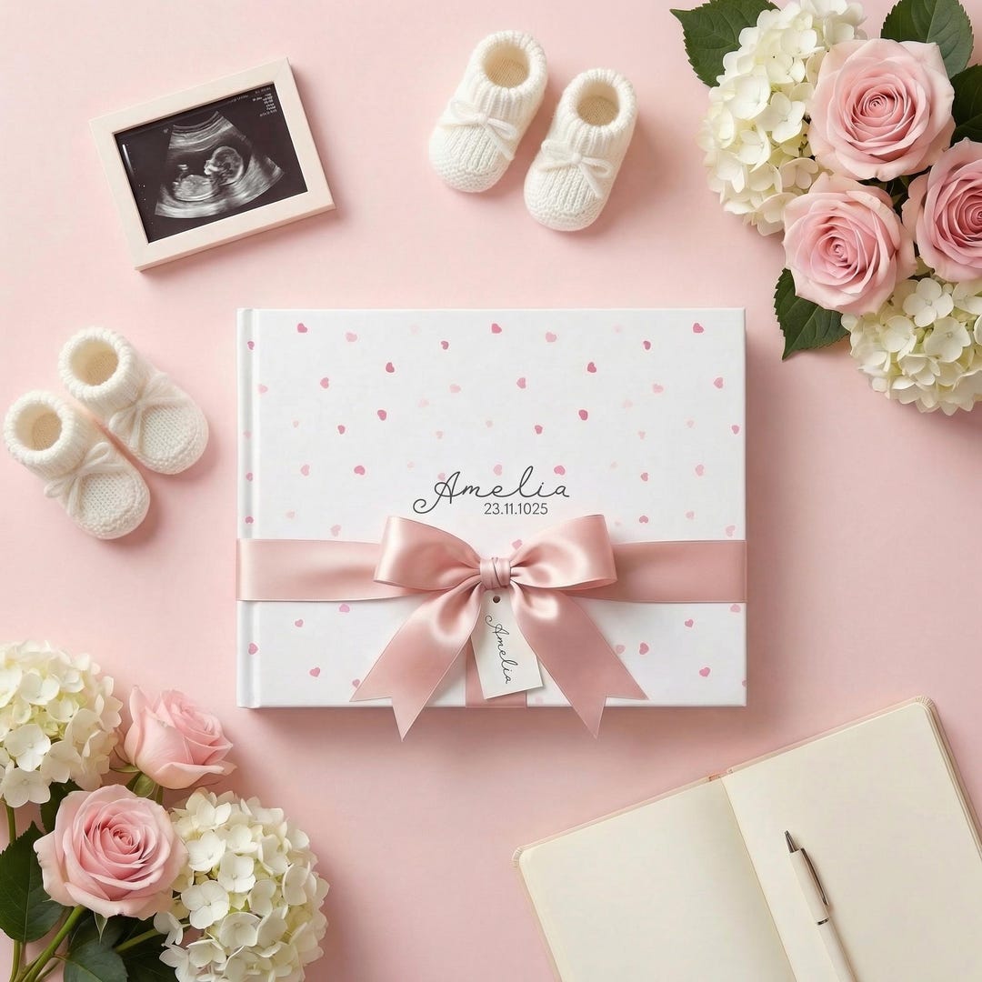 Birth Note Book Personalized Baby Memory Book, Custom Name Birth Date Keepsake Journal ...