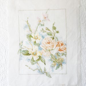 Completed Cross Stitch - Lanarte -Rose floral  (33838)  completed cross stitch finished needlework