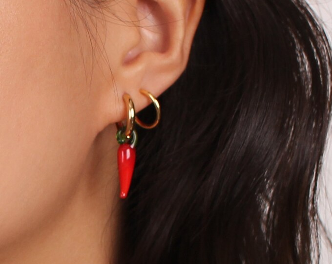 Red Hot Chili Pepper Earrings, Lampwork Glass Food Jewelry Etsy
