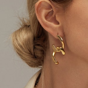 Link Earrings Chain Earrings Stud Earrings Gold Earrings Minimalist Earrings Statement Earrings Long Earrings Dangle Earrings Mother Gift