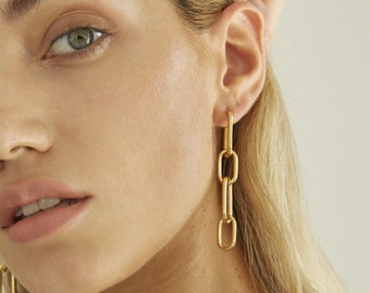 Chain Earrings Dangle Earrings Hoop Earrings Silver Earring Gold Chain Earrings Stud Earrings Drop Earrings Minimalist Earrings Gift Women