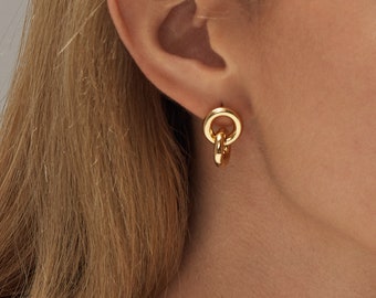 Gold Earrings Hoop Earrings Huggie Earrings Drop Earrings Dangle Earrings Handmade Jewelry Stud Earrings Mom Gifts Birthday Gift Best Friend