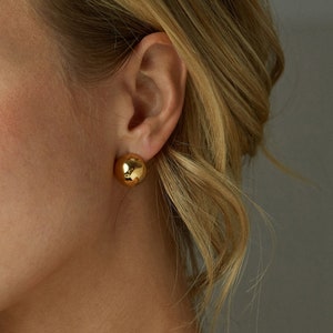 Gold Dome Earrings Etsy New Zealand