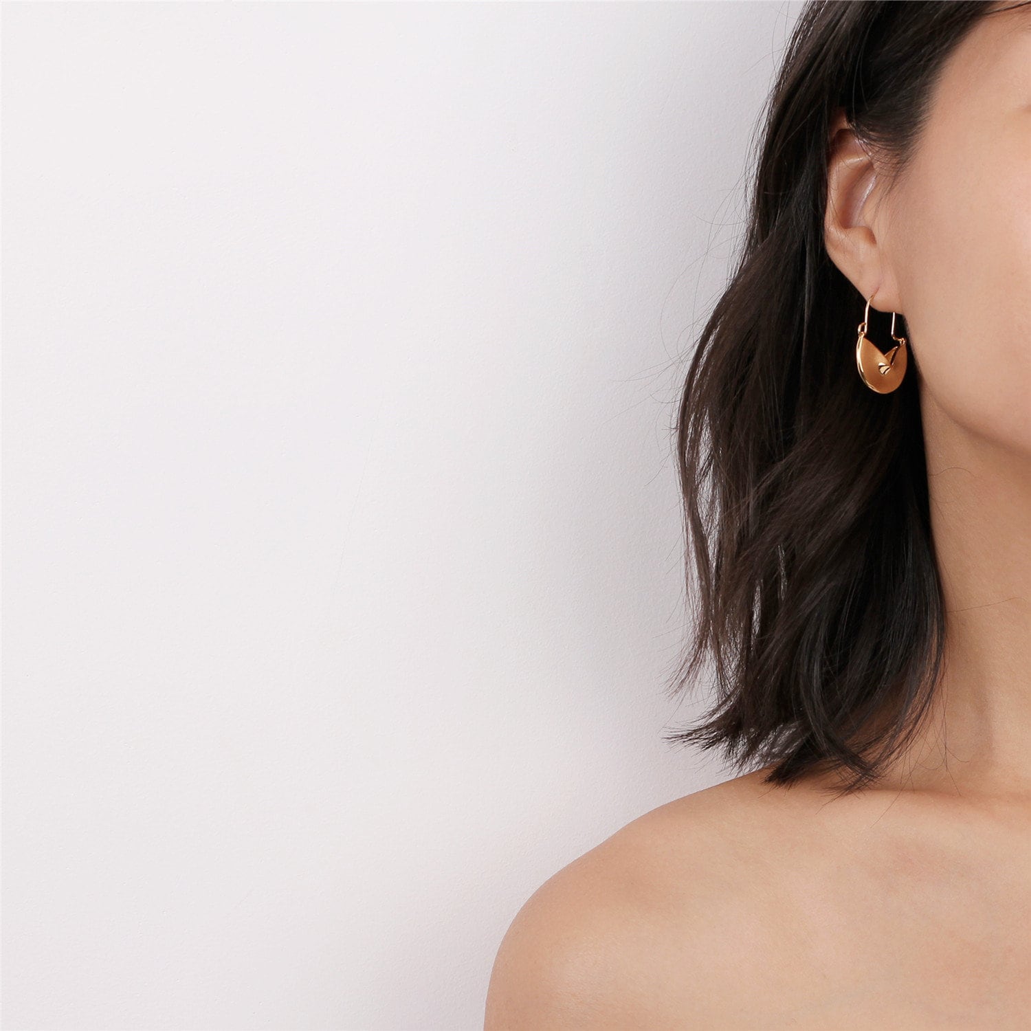 Half Circle Zircon Earrings_HL3870