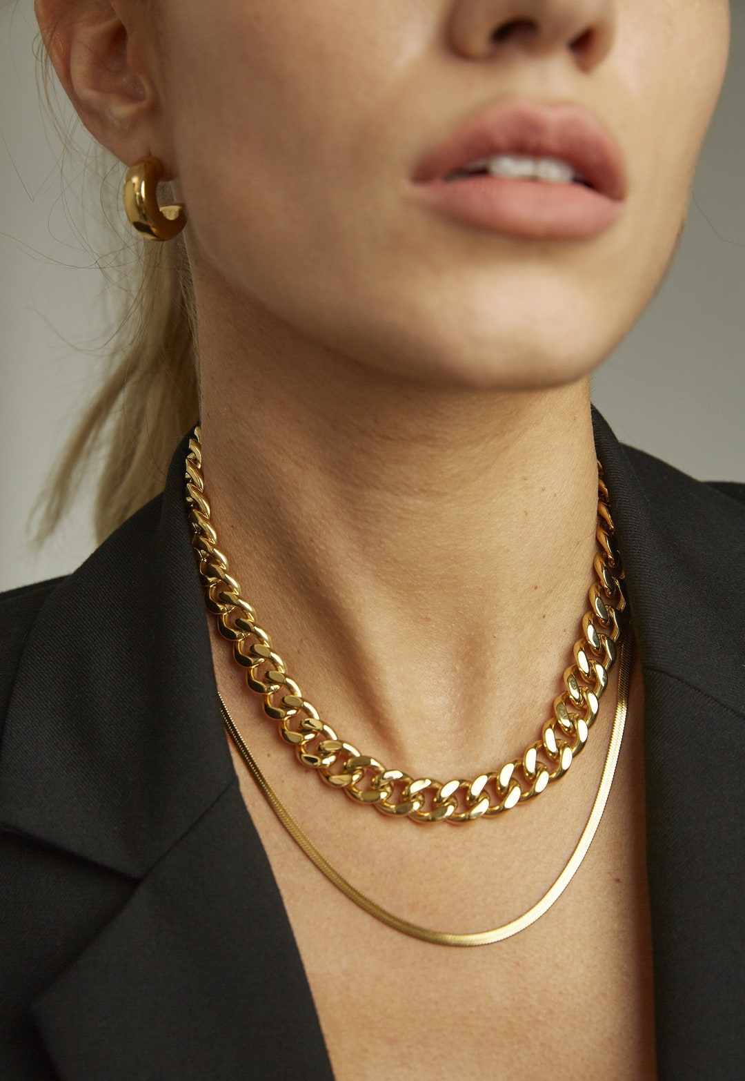 Chunky cuban cheap chain necklace