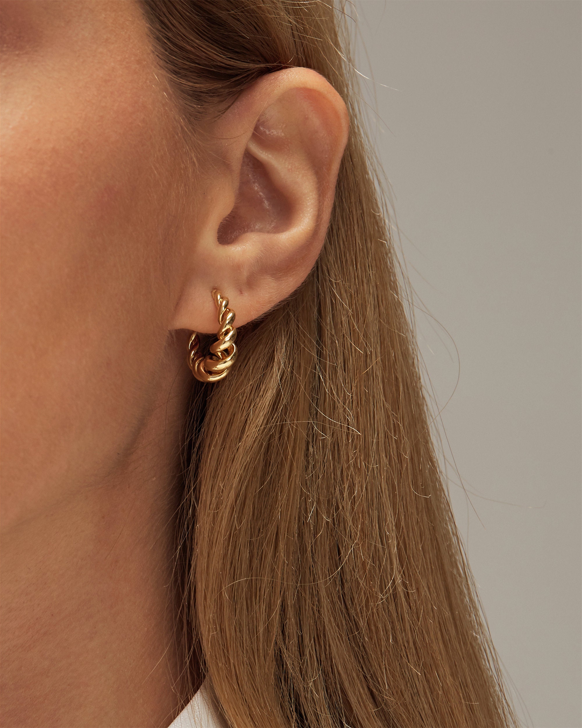 Spiral Hoop Earrings Croissant Hoops