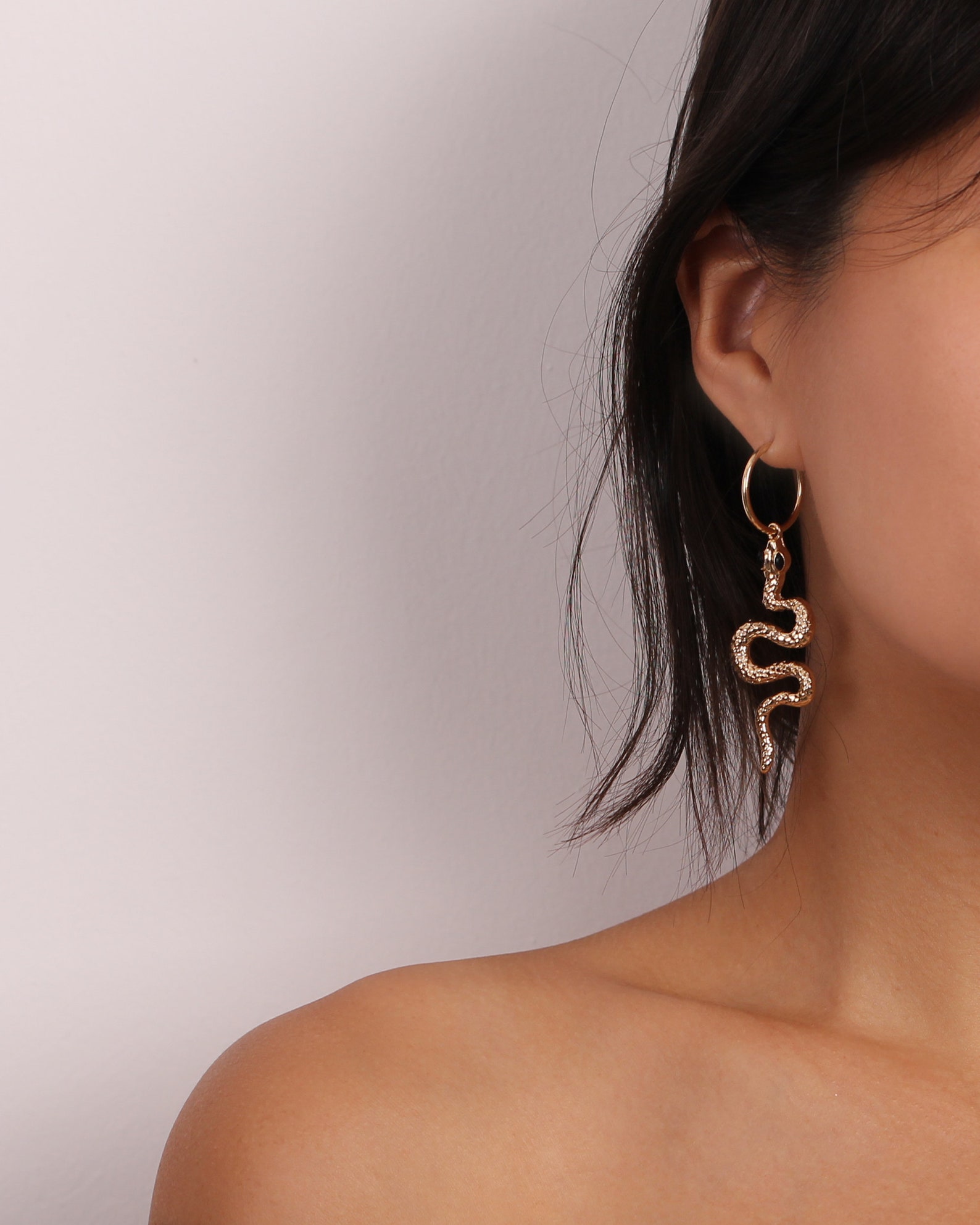 Snake Hoop Earrings Gold Snake Earrings Snake Charm Etsy Canada