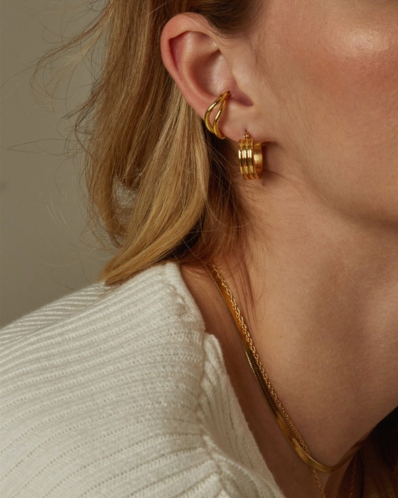 Minimalist Jewelry Gold Earrings Hoop Earrings Statement Jewelry