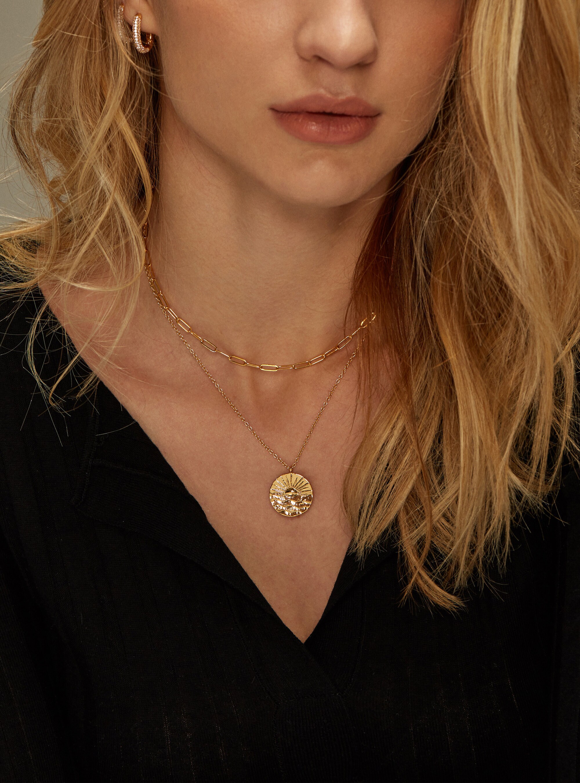 Collana Sun Rise Collana Sun Burst Medaglione Moneta Sole Etsy