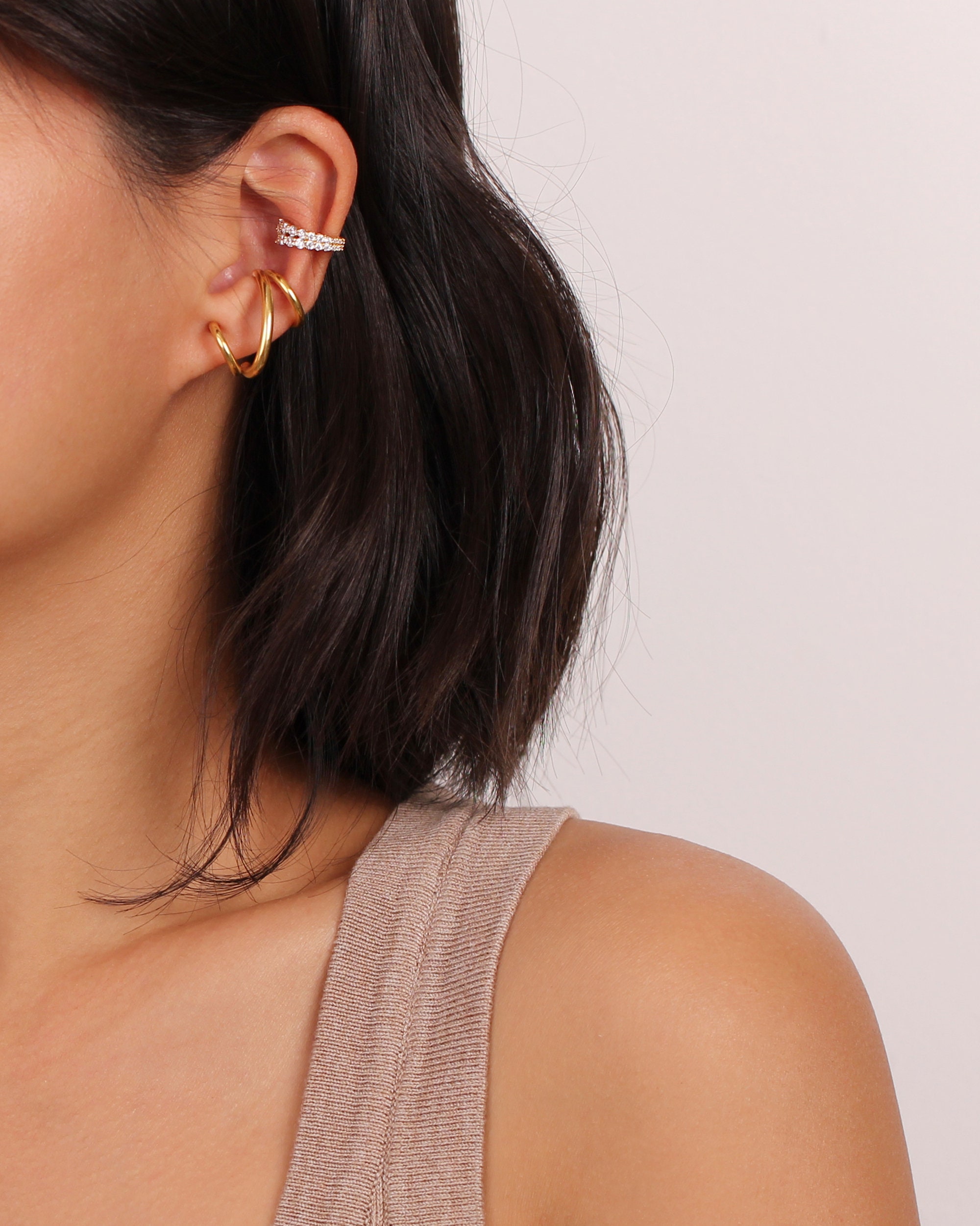 Triple Hoop Earrings Triple Hoops Hoop Cuff Earring Ear Etsy UK