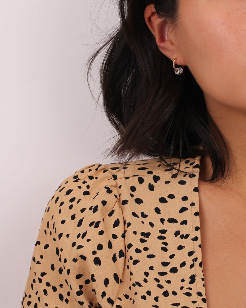 Mini Hoop Earrings Cartilage Hoops CZ Charm Hoops Micro Pave Charms Gold Huggie Hoops Simple Tiny Hoop Earrings Dainty Hoop Earrings