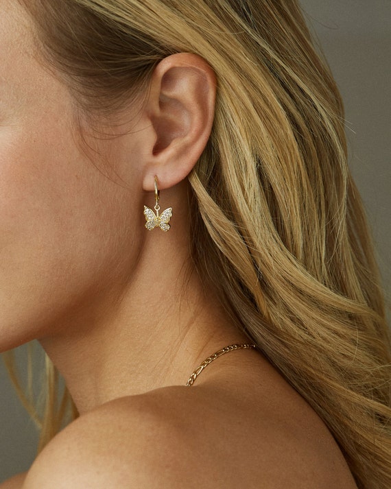 Dainty on sale butterfly earrings
