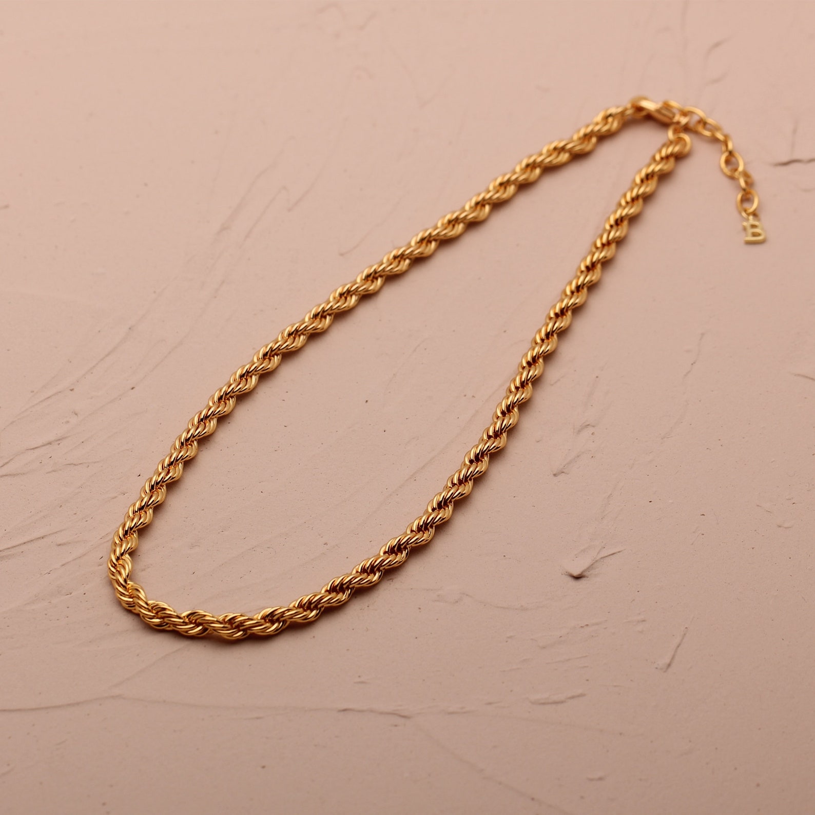 Thick Rope Necklace Rope Twist Necklace Gold Rope Necklace Etsy