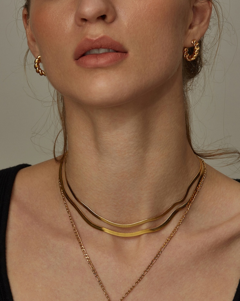 Twisted Earrings Hoop Earrings Gold Earrings Huggie Earrings Modern Earrings Stud Earrings Thick Hoops Birthday Gift Mom Gift Best Friend image 8