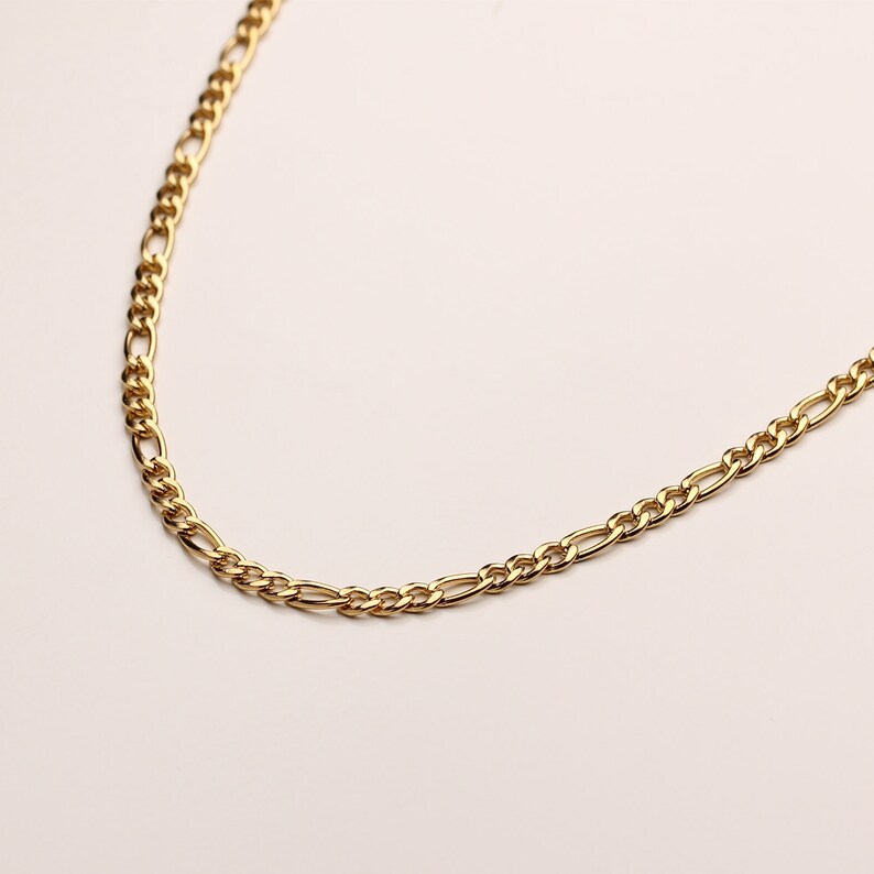 Gold Figaro Necklace Figaro Necklace Thick Figaro Chain Etsy
