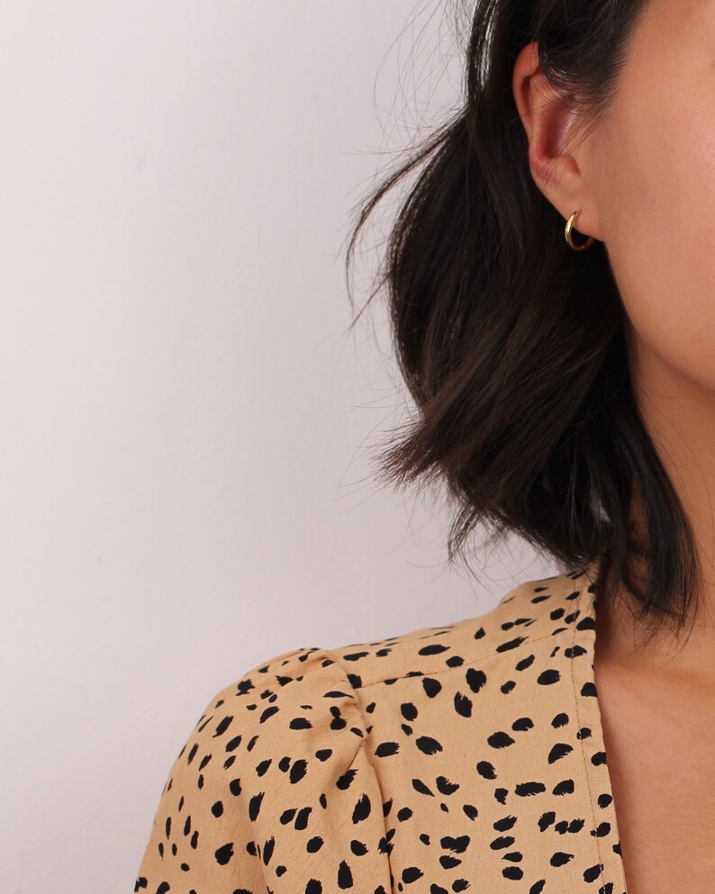 Mini Hoop Earrings Cartilage Hoops CZ Charm Hoops Micro Pave Charms Gold Huggie Hoops Simple Tiny Hoop Earrings Dainty Hoop Earrings
