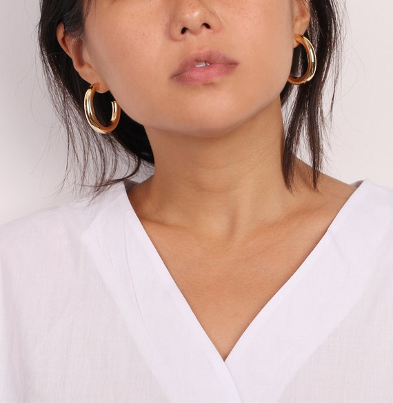 Thick Chunky Hoop Earrings