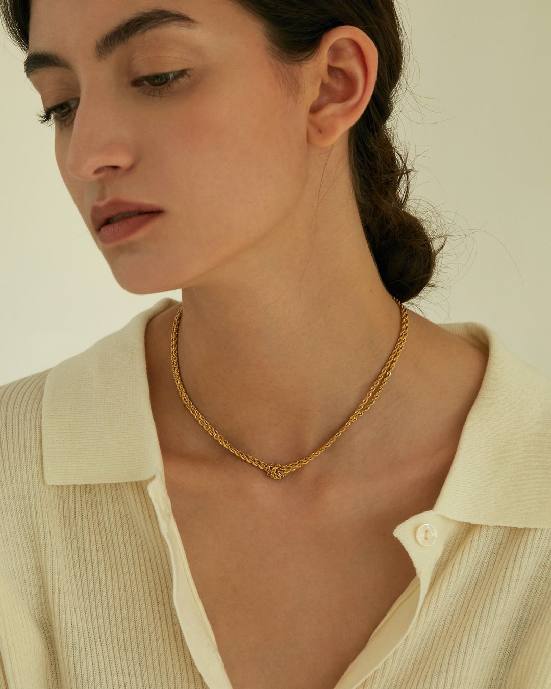 Double Rope Necklace Knot Rope Necklace Gold Rope Chain Rope Chain