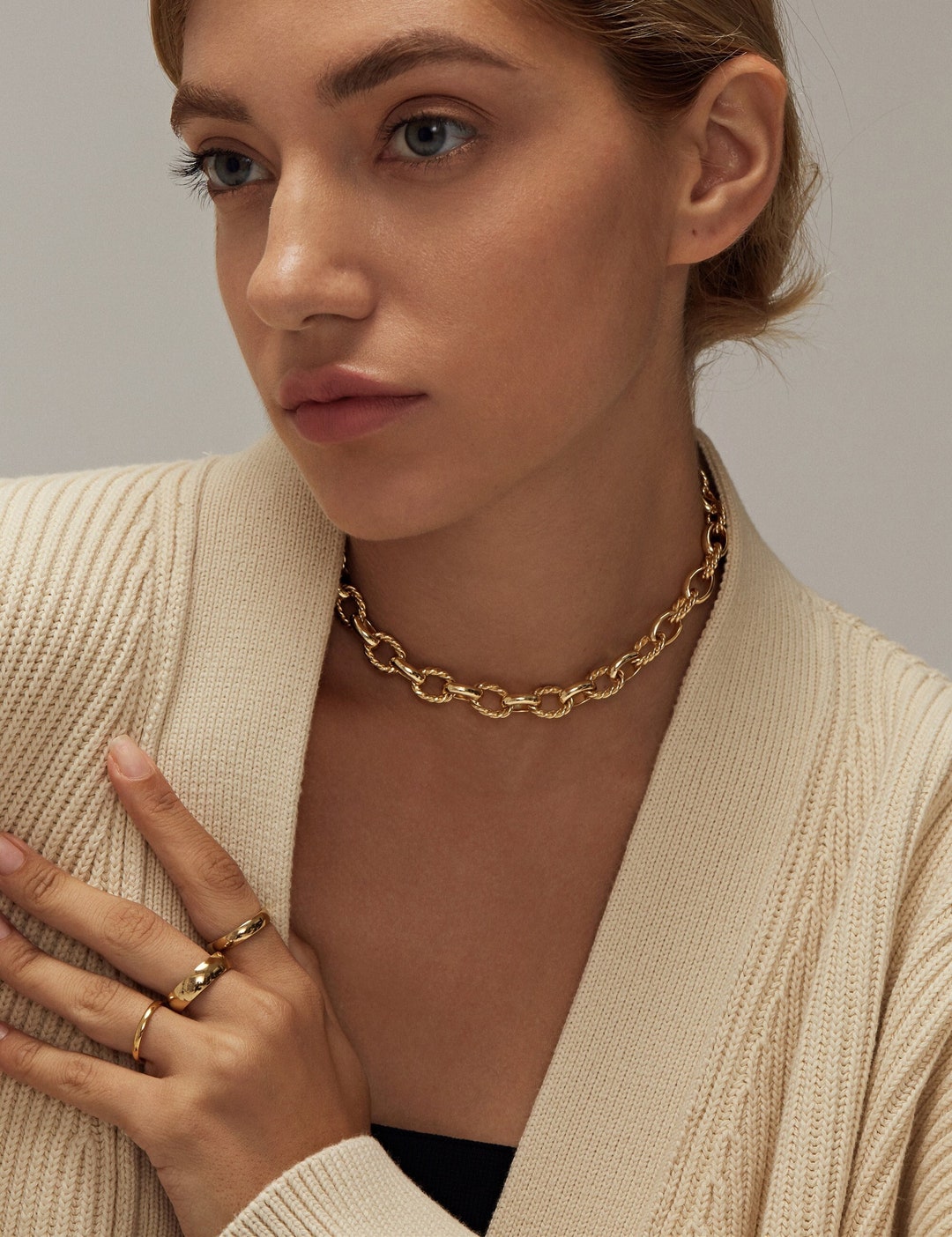 Gold Choker Chain Choker Gold Necklace Chunky Necklace Women Necklace gold-choker-chain-choker-gold-necklace-chunky-necklace-women-necklace