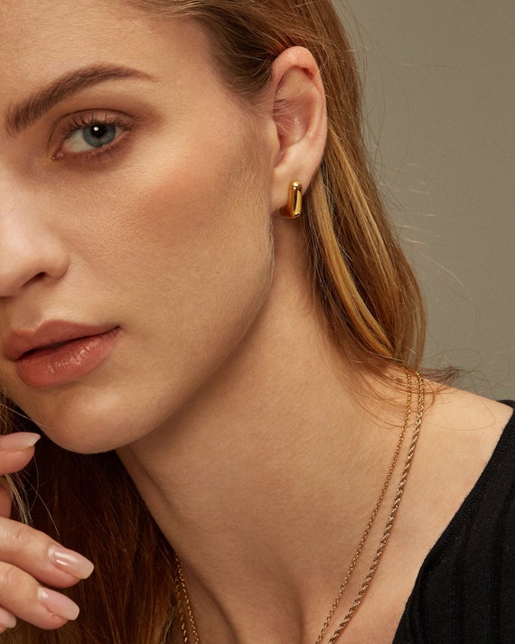 Buy Geometric Earrings Dainty Earrings Mom Gifts Friend Gold Hoops