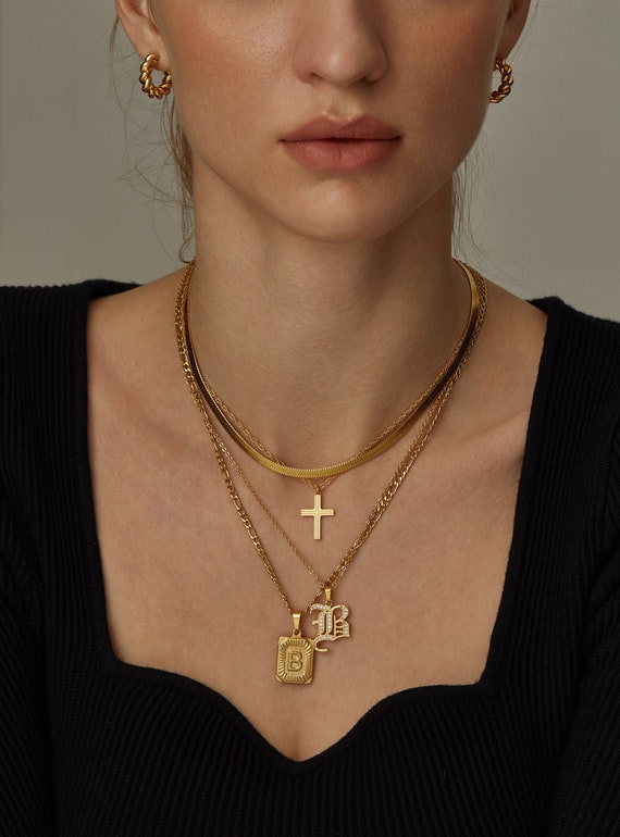 Gothic letter sale necklace