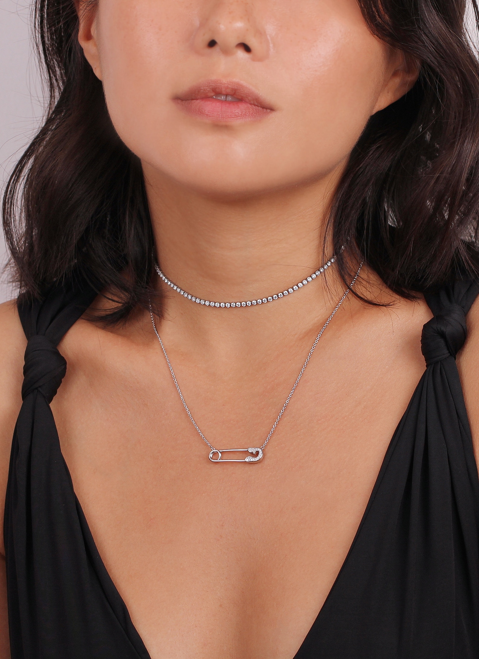 Safety Pin Necklace Safety Pin Pendant Silver Safety Pin - Etsy