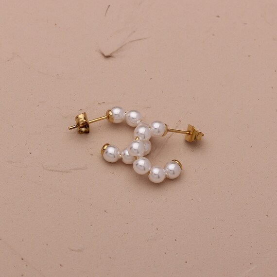 Pearl beaded shop earrings