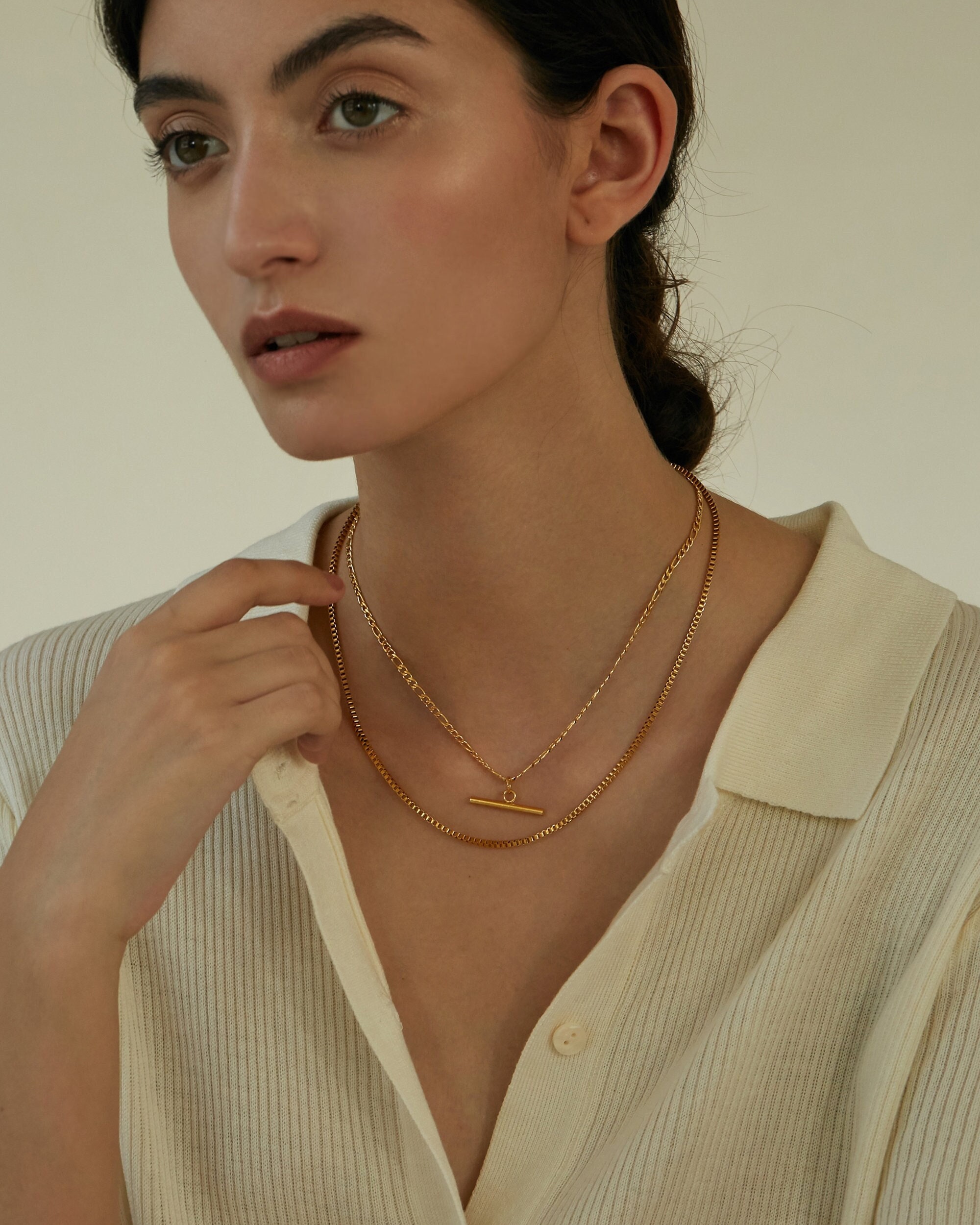 Thick Chain Necklace * Gold T Bar Necklace * Gold Chain Necklace * Box Chain Necklace * Gold Figaro Necklace * Link Watch Chain