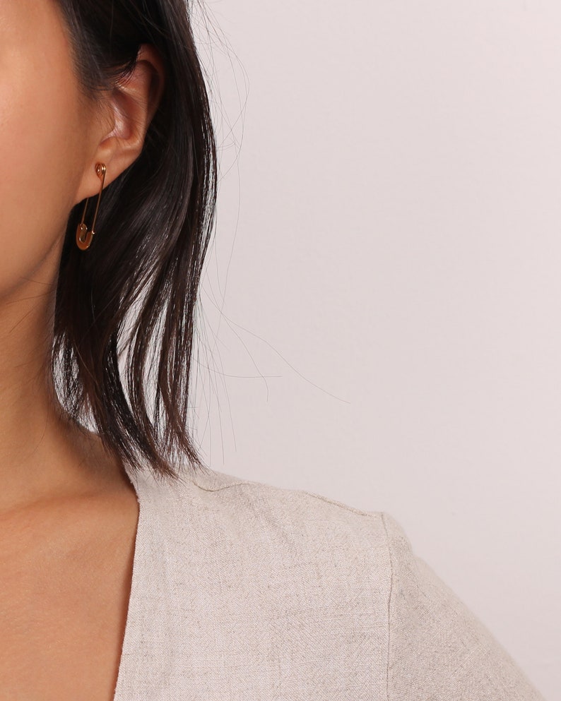 Safety Pin Earrings Cartilage Earrings Safety Pin Hoops Etsy