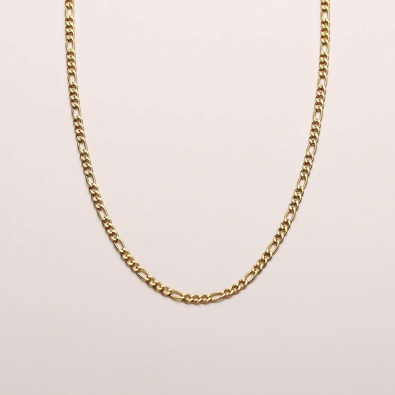 Gold Figaro Necklace Figaro Necklace Thick Figaro Chain Etsy