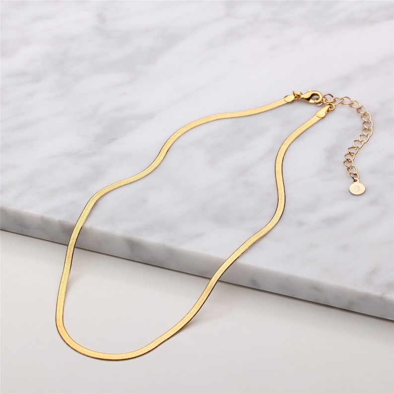 Dainty Gold Snake Chain Choker Layering Chocker Boho Choker Etsy