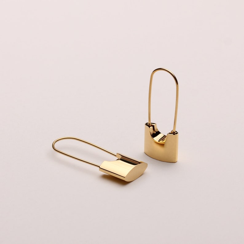 Padlock Earrings Lock Pendant Earring Lock Hoop Earring Etsy