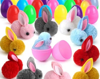 6/12/18/24 Pcs Cute Easter Bunny Eggs for Easter Party Birthday Wedding Children's Day School Gift Basket Pinata Gift Bag Filler