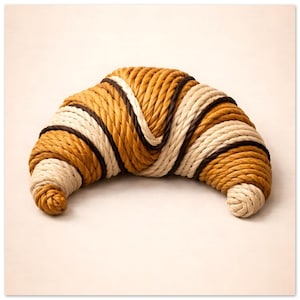 Croissant Wall Art, Bakery Poster, Minimalist Food Print