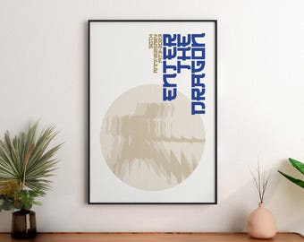 Martial Arts Mirror Fight – 70s Cinema Inspired Giclée Print (Blue)