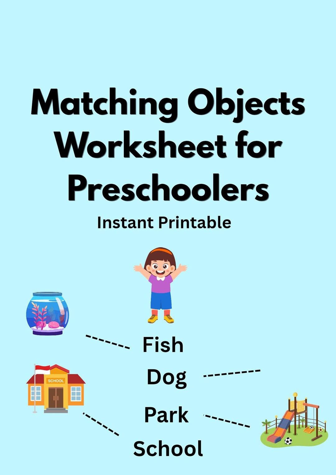 Matching Objects Worksheet.pdf Preschool Matching Objects Worksheet | Kids Printable Activity Pack - Etsy