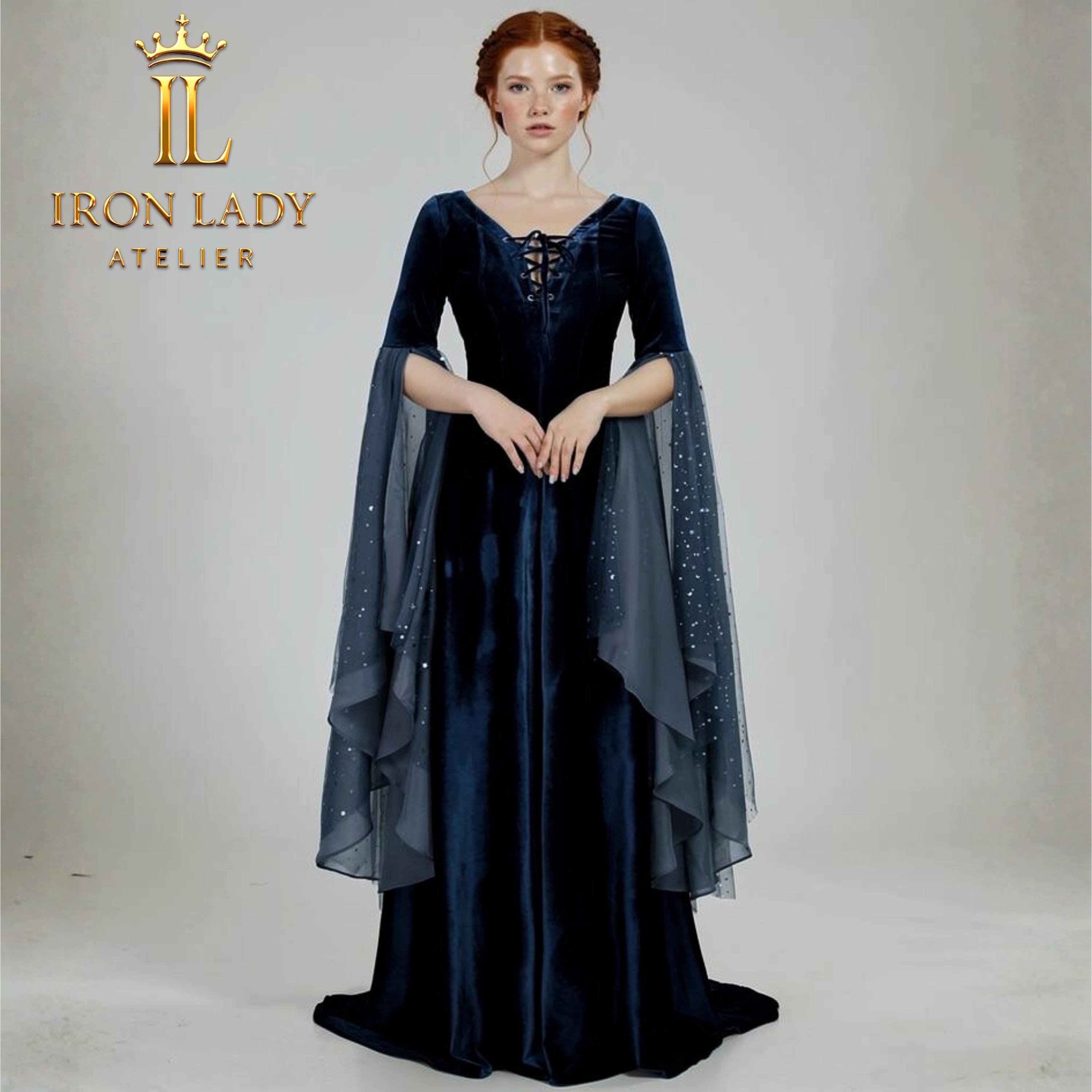 Dark Blue Fantasy Dress - Etsy