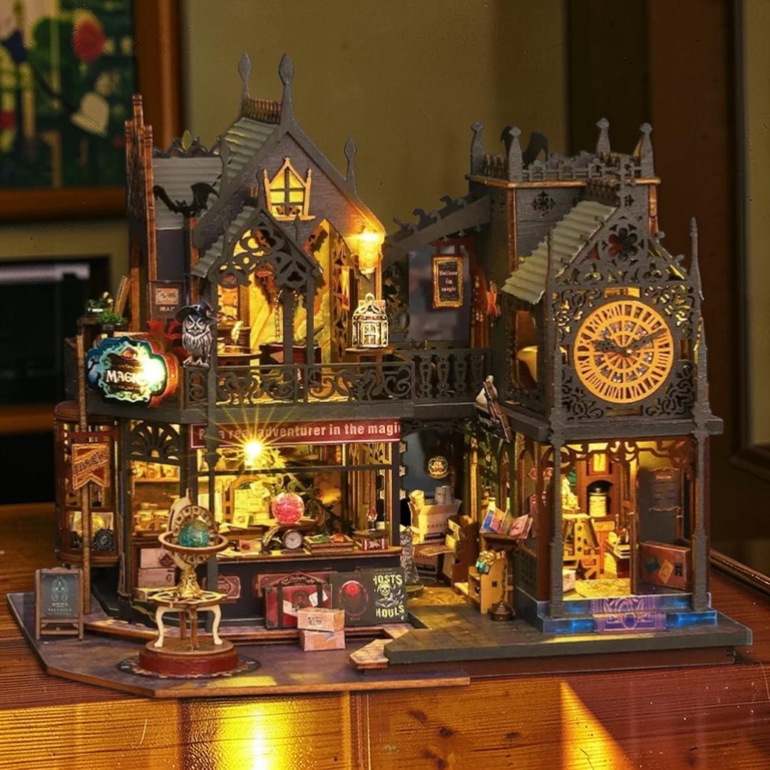DIY Magic Wizard Dollhouse Kit | Wooden Doll House | LED Wooden 3D ...