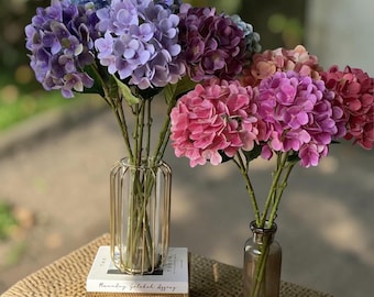 Fiori artificiali di ortensia in seta, stelo di ortensia finta, bouquet da sposa, decorazione per vasi, fiori finti, decorazione colorata per la stanza