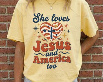 Loves Jesus And America Too PNG, Faith PNG, Patriotic Heart Cross Png, American Png, Whimsy Png, Girly Png, Dainty Png, Memorial Day Png