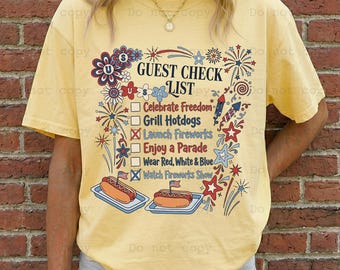 Patriotic Guest Check PNG, Freedom PNG, Patriotic PNG, American Png, Fireworks Png, Girly Png, Dainty Png, Memorial Day Png, 4th of July
