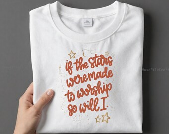 If The Stars Were Made To Worship PNG, Christian PNG Faith,Celestial Png,Star Moon Dove Dainty Png,Whimsy Png,Religious Png,Boho Sublimation
