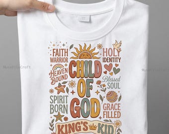 Child of God Kids PNG, Christian For Boys, Biblical Toddler Design, Kids Jesus Png, Christian png, Bible Verse Png, Faith png