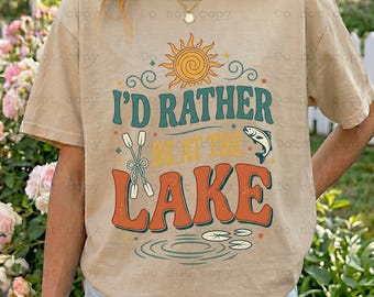 I'd Rather Be at the Lake PNG, Summer Vacation Design (Digital Download)