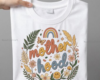 Boho Floral Motherhood PNG, Groovy Mama Life Design (Digital Download)