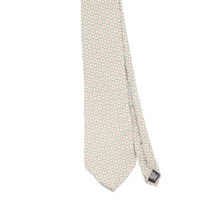Stafford Vintage Sidenslips 1990-tals Beige Geometriskt Mönster Herrslips