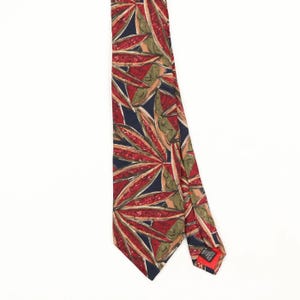 Vintage Silk Tie 1990's Black Abstract Pattern Mens Necktie